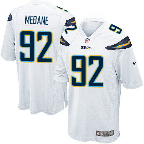 Men's Game Brandon Mebane Nike Jersey White Road - #92 NFL Los Angeles Chargers